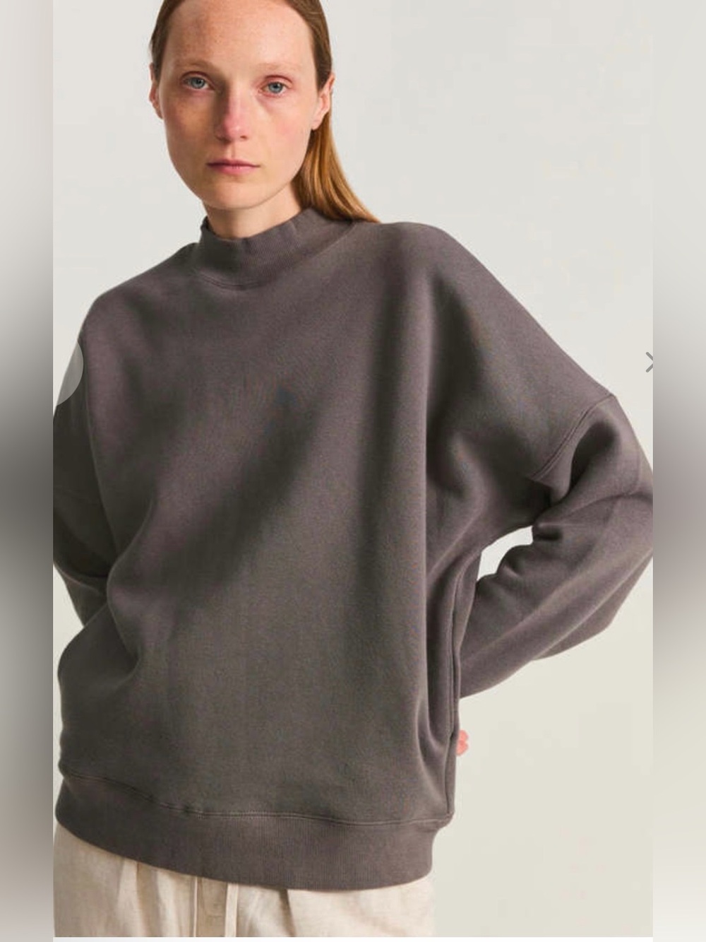 Mod Ref classic Women's cotton Crewneck Sweatshirt - washed charcoal